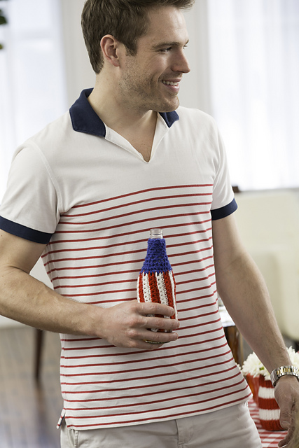Patriotic Stripes Bottle Cozy
