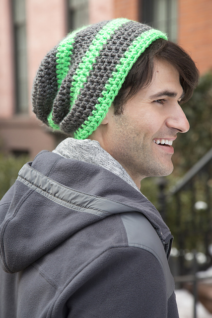 Slouchy Unisex Striped Hat