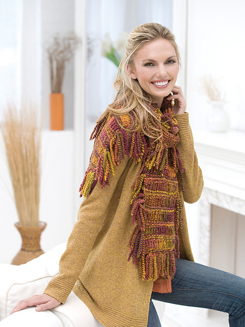 Drop-stitch Tassel Scarf