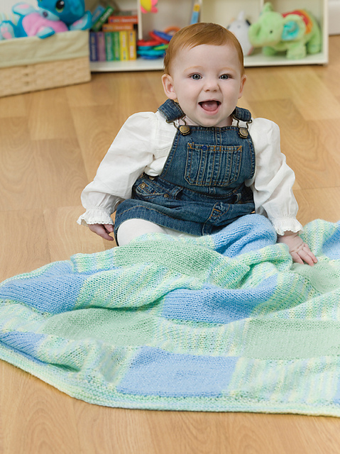 Easy Squares Knit Baby Blanket