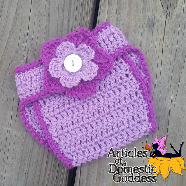 Diaper Cover with Flower Button Cover