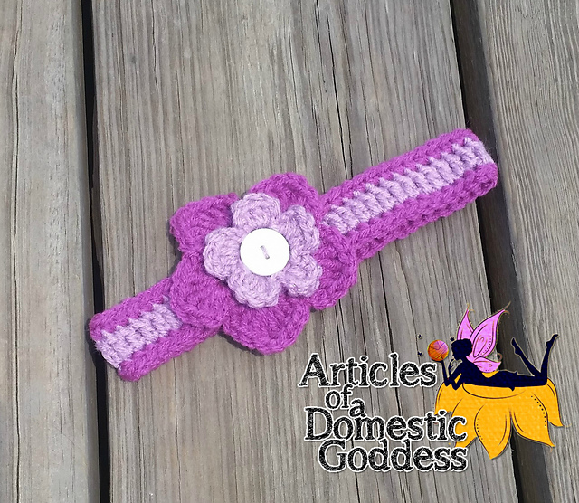 Headband with Flower Button Cover