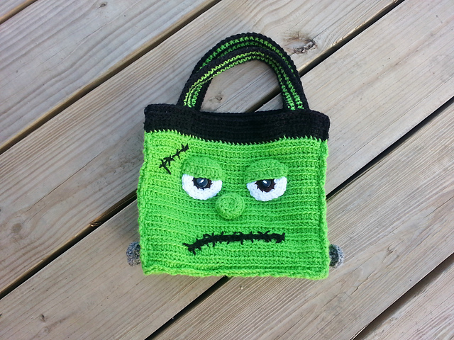 Frankenstein Monster Halloween Candy Hauler Tote