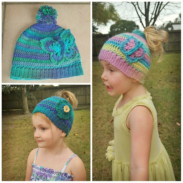 Cotton Candy Wings Messy Bun Hat