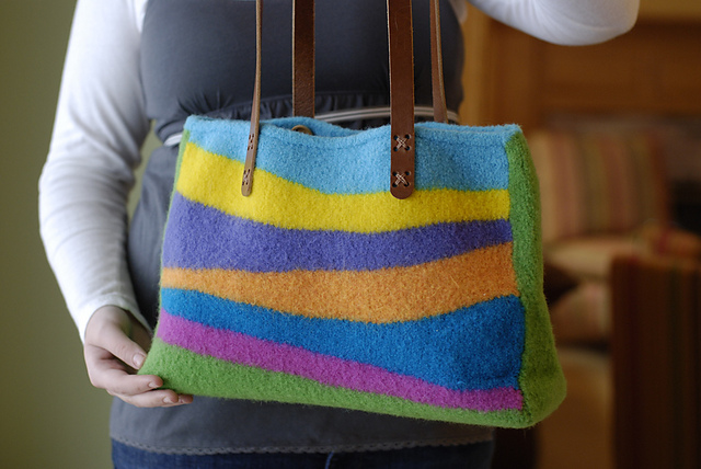 Groovy Stripe Felted Bag