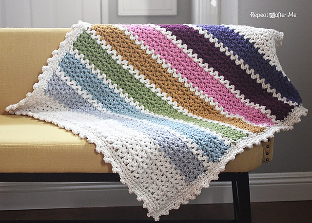 Chunky V-Stitch Afghan
