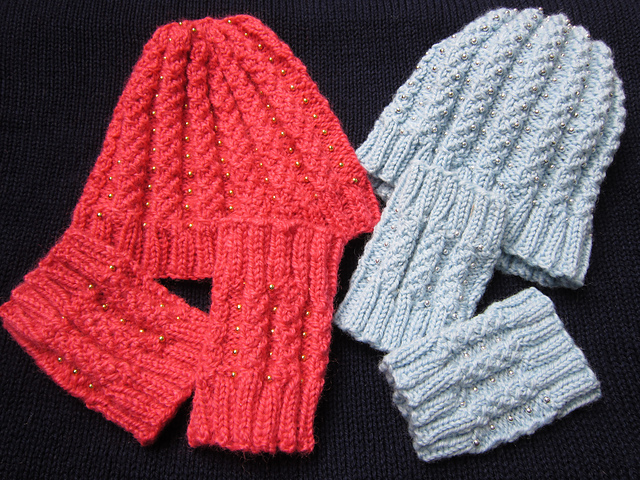 Braided Gems Hat and Wristers