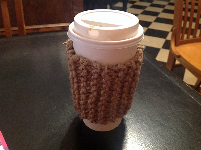 Jute Twine Knitted Coffee Sleeve