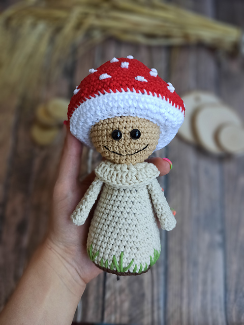 Mushroom toadstool doll