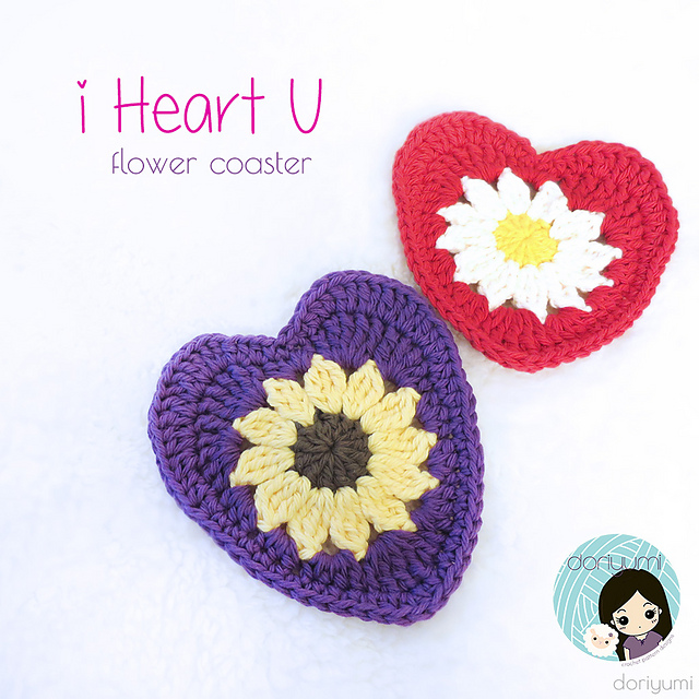 i Heart U Flower Coaster