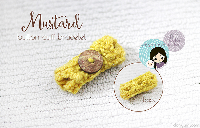Mustard Button Cuff Bracelet