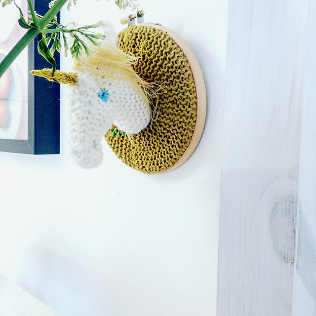 Unicorn Moon knitted trophy
