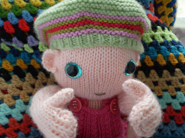 Berry red coat, beret and mittens