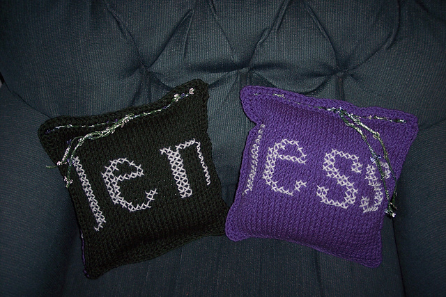 Tunisian Ring Bearer Pillows