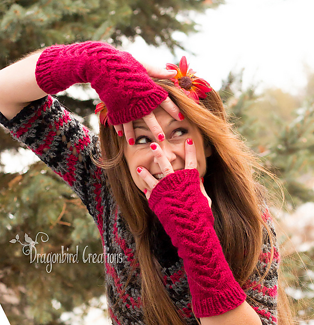 Across The Street And To The Bar Fingerless Mitts