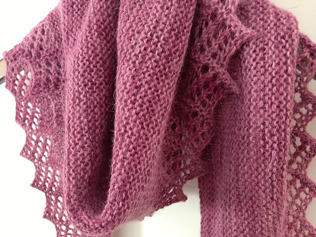 Garter Stitch and Lace Spring Lightweight Scarf