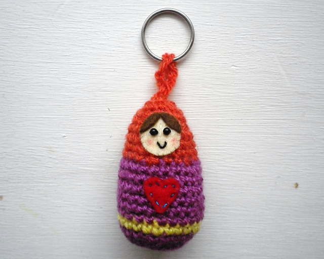 Ravelry Russian Doll key chain pattern by Christina Eady
