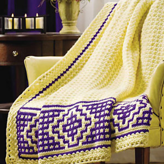 Mosaic Border Afghan