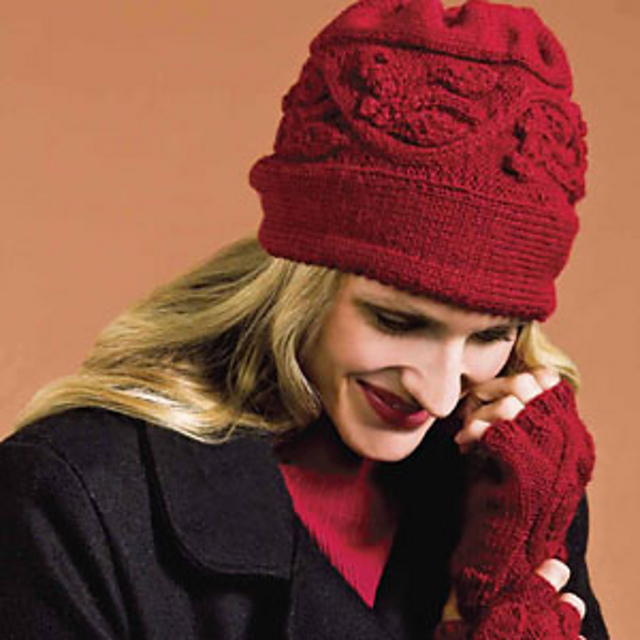 Celtic Vine Hat & Fingerless Gloves