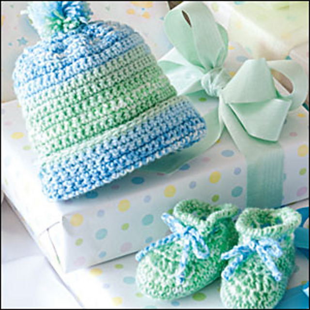 Baby Booties & Hat