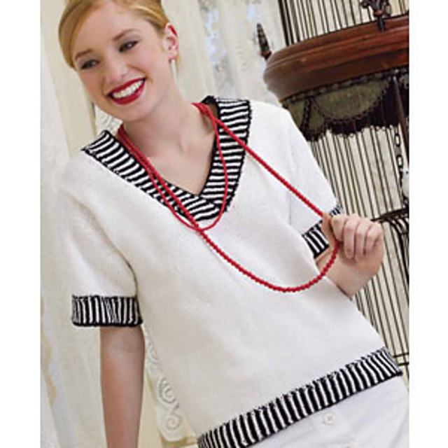 Stripe Trimmed Pullover