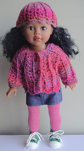18" Sausalito Crochet Shell Stitch Doll Set