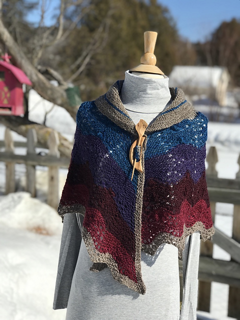 Purple Mort Bleu Butterfly Hap Shawl