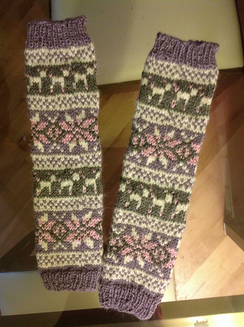 Laila's Nordic Baby Deer and Flowers Leg Warmers