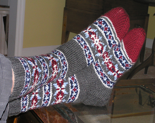 Dad’s Large, Warm and Cozy Fair Isle House Socks