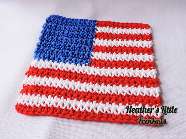 American Flag dishcloth