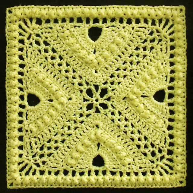 Bee Hives and Clover Afghan Block