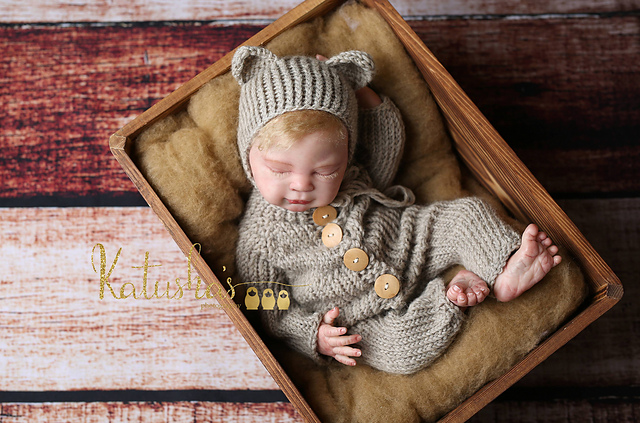 Baby Bear Romper and Bonnet