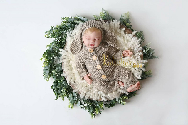 Bunny Ears romper and bonnet
