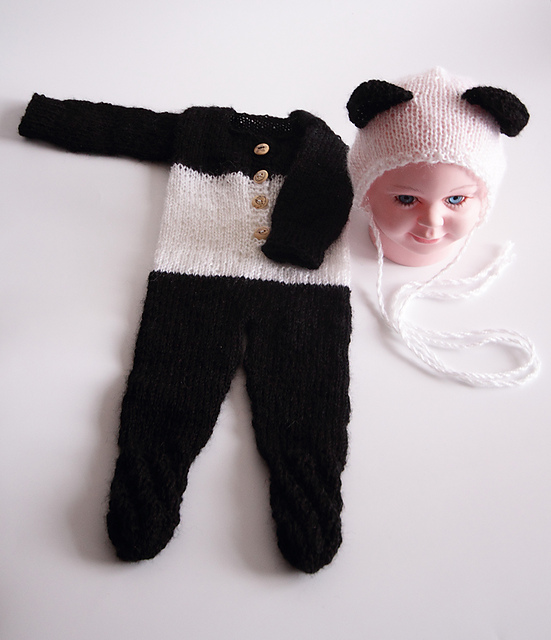 Panda Romper and Bonnet