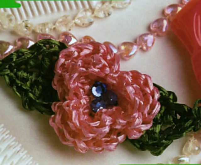 Raffia Flower Barrette
