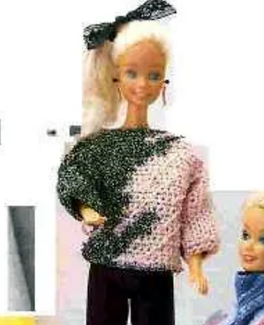 Women's Pink and Black Evening Sweater