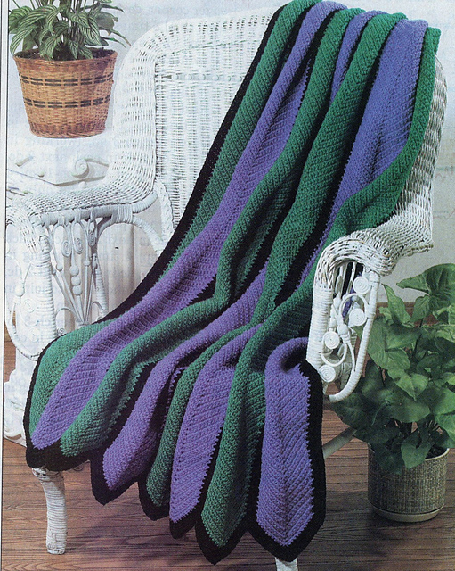 Lavender Stripes Afghan