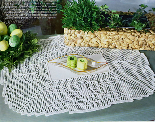 Stoffdeckchen mit Filetborte