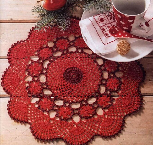 Rotes Deckchen