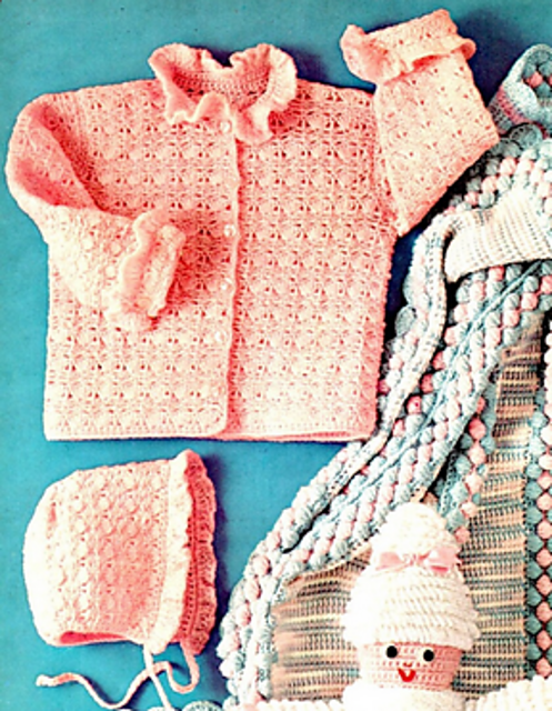 Baby Bonnet and Cardigan