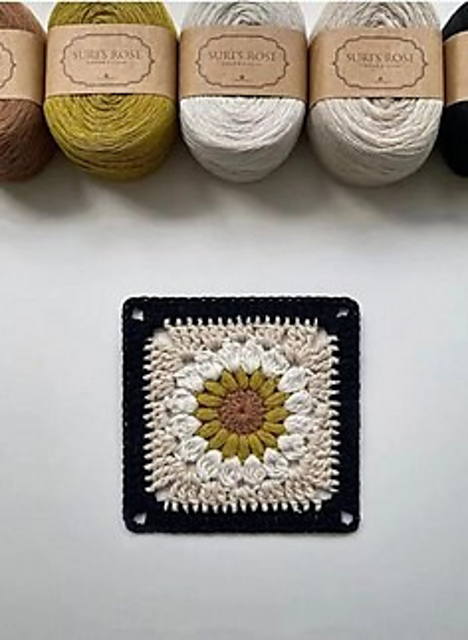 Puff Stitch Flower Granny Square