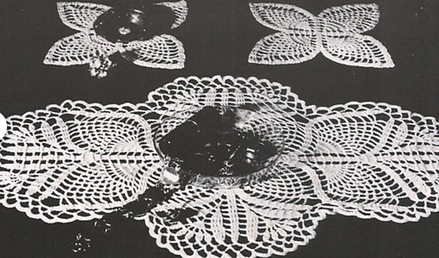 Oval doily and pineapple coaster