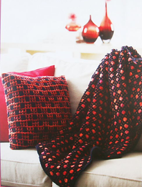 Mosaic Checks Afghan and Cushion
