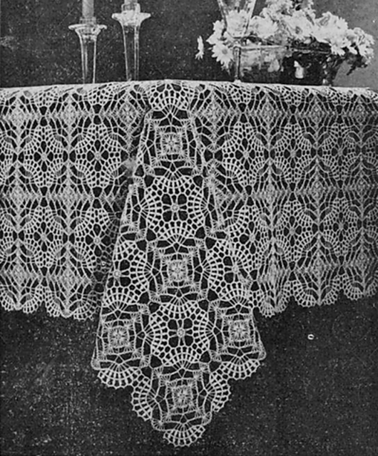 Crocheted Medallion Tablecloth