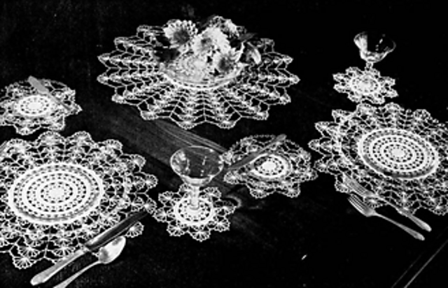 Sheer Witchery Table Doily Set