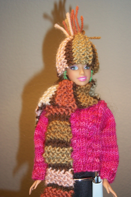 Welted Stripe Hat and Scarf