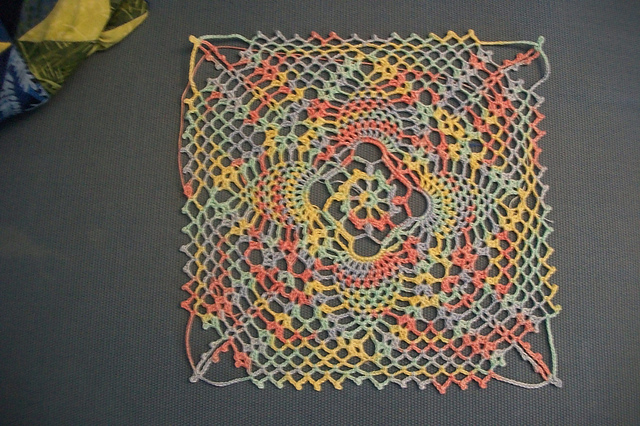 Table Runner of Square Motifs