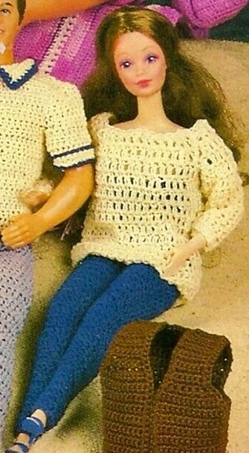 Her Jumpsuit and Bulky Sweater