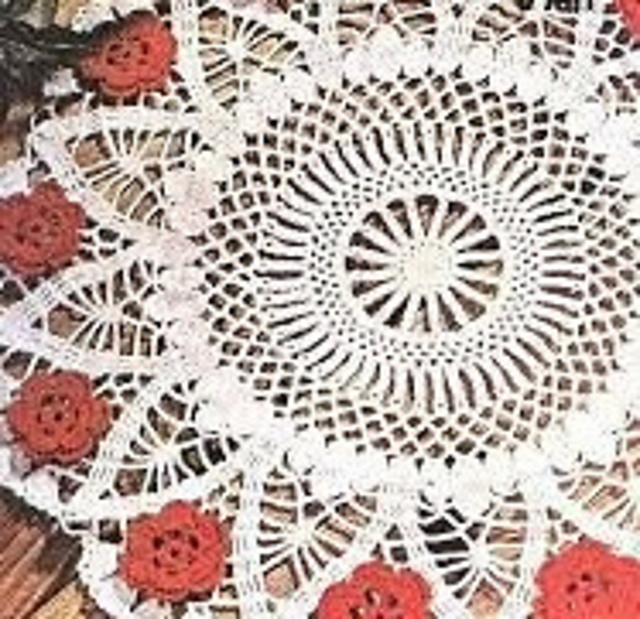 Red Rose Doily