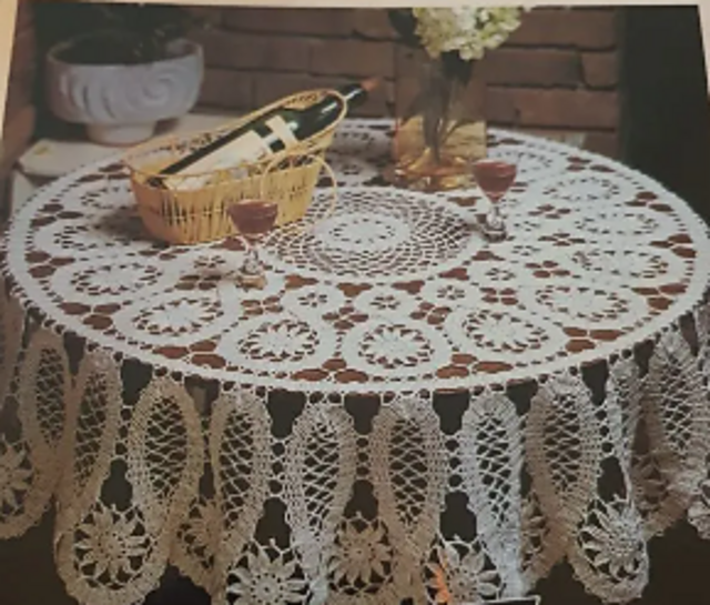 Nappe Ronde Rubans et Fleurs
